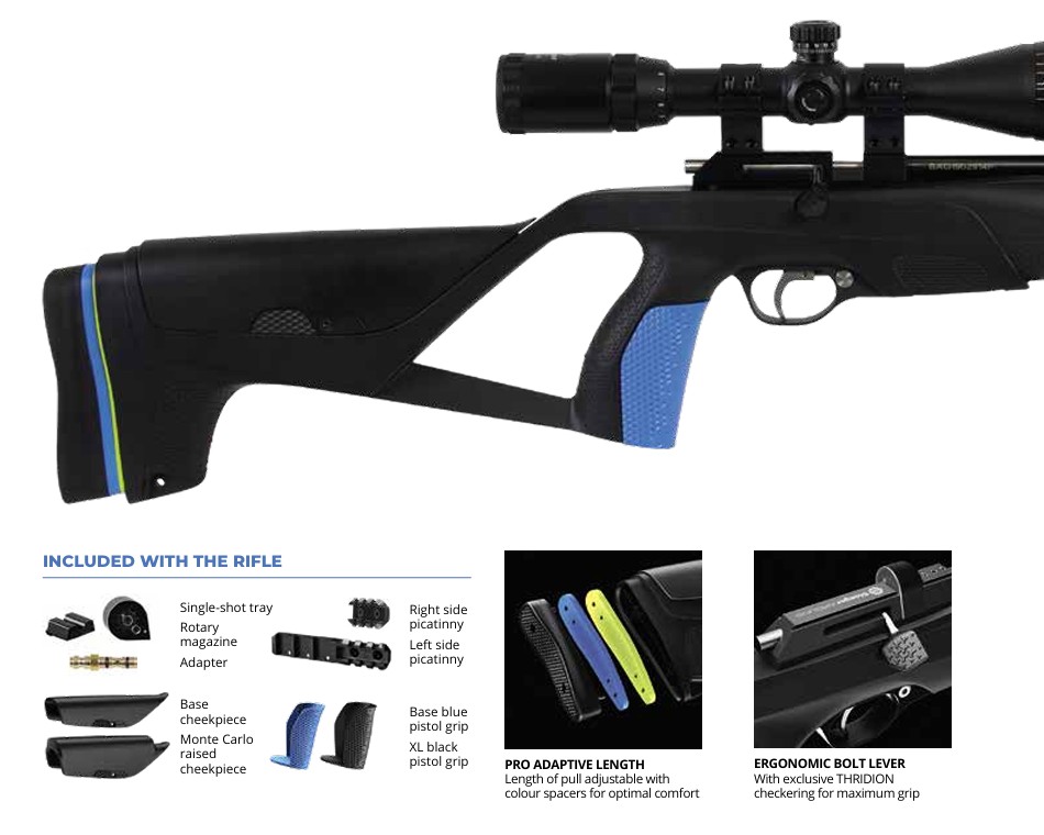 Alternative view of Stoeger XM1 Airgun with Scope and Moderator (.177 and .22 in stock)