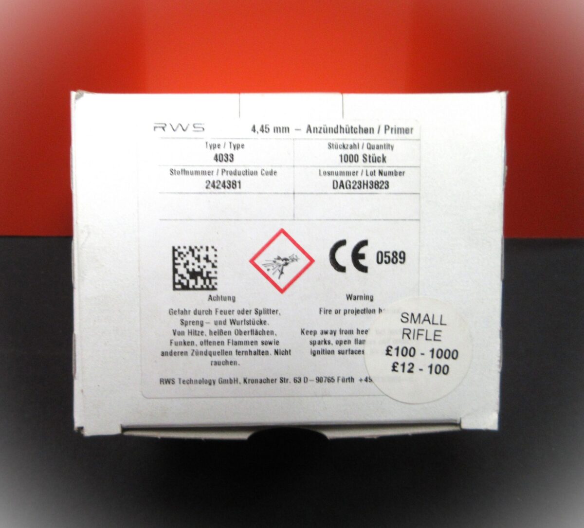 RWS SMALL RIFLE PRIMERS