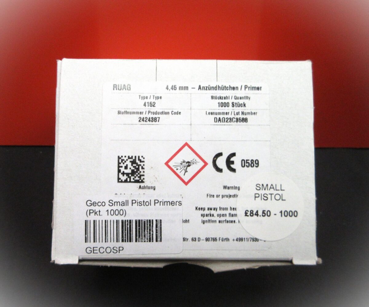 GECO RUAG SMALL PISTOL PRIMERS